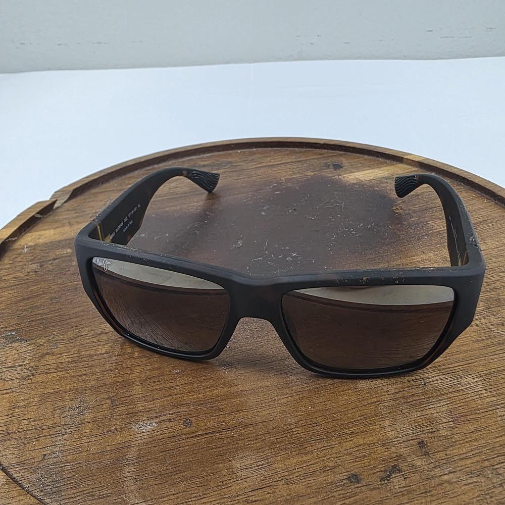 Maui Jim Ka'olu XL Sunglasses Mens Black Brown Polarized Wrap Italy MJ0614S 002
